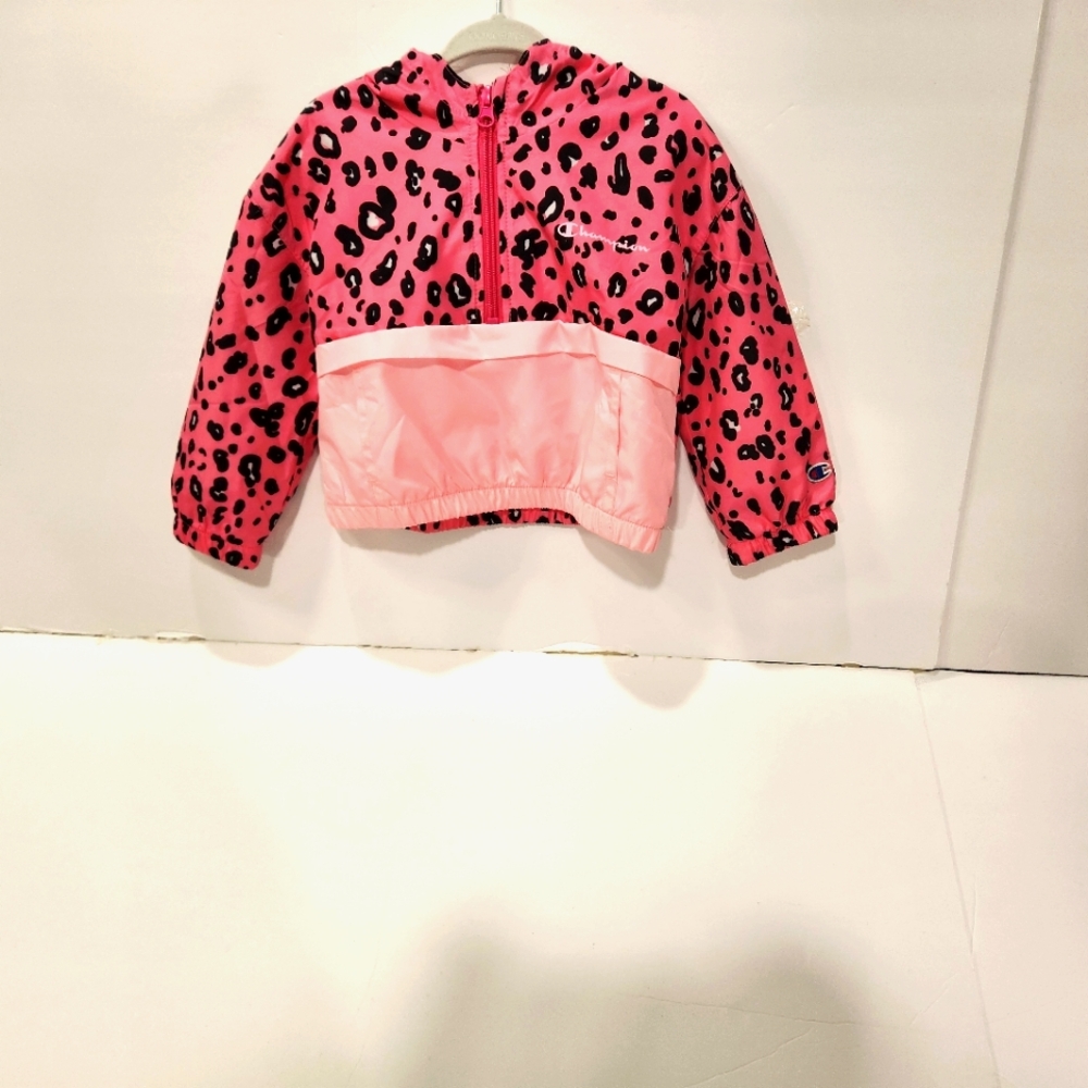 Champion pink leopard windbreaker jacket